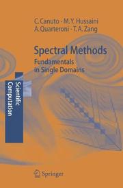 Cover of: Spectral Methods by C. Canuto, M.Y. Hussaini, A. Quarteroni, T.A. Zang