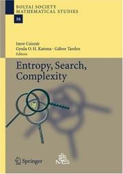 Cover of: Entropy, Search, Complexity (Bolyai Society Mathematical Studies) by 