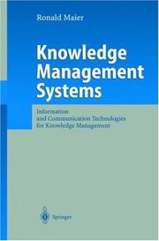 Cover of: Knowledge management systems by Ronald Maier, Ronald Maier