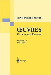 Cover of: Oeuvres - Collected Papers: Volume 4 by Ian Stewart