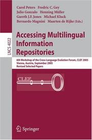 Cover of: Accessing Multilingual Information Repositories | 