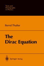 Cover of: The Dirac equation