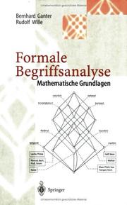 Cover of: Formale Begriffsanalyse: mathematische Grundlagen