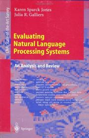 Cover of: Evaluating natural language processing systems: an analysis and review