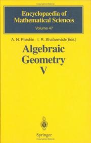 Cover of: Algebraic Geometry V: Fano Varieties (Encyclopaedia of Mathematical Sciences)
