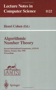 Cover of: Algorithmic Number Theory by Henri Cohen