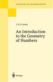 Cover of: An introduction to the geometry of numbers
