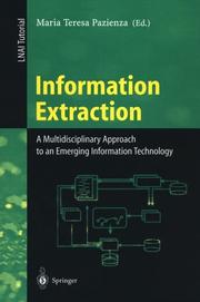 Cover of: Information extraction | SCIE-97 (1997 Frascati, Italy)