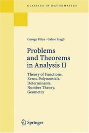 Cover of: Problems and Theorems in Analysis. Volume II by George Pólya, Gábor Szegő