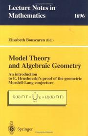 Cover of: Model Theory and Algebraic Geometry