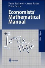 Cover of: Economists' Mathematical Manual