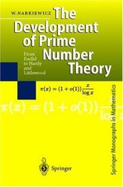 Cover of: The Development of Prime Number Theory  by Władysław Narkiewicz