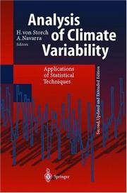 Cover of: Analysis of Climate Variability: Applications of Statistical Techniques
