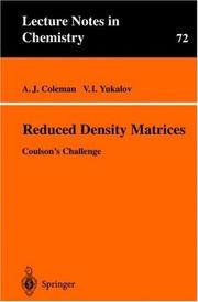 Cover of: Reduced Density Matrices: Coulson's Challenge (Lecture Notes in Chemistry)