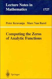 Cover of: Computing the Zeros of Analytic Functions (Lecture Notes in Mathematics)