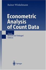 Cover of: Econometric Analysis of Count Data by Rainer Winkelmann, Rainer Winkelmann