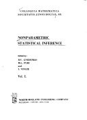 Nonparametric statistical inference by Boris Vladimirovich Gnedenko, Madan Lal Puri, Vincze, I.