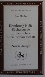 Cover of: Einführung in die Bücherkunde zur deutschen Literaturwissenschaft