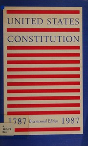Cover of: Constitution of the United States: published for the bicentennial of its adoption in 1787.