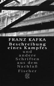 Cover of: Beschreibung Eines Kampfes by Franz Kafka