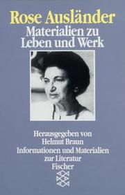 Cover of: Rose Ausländer: Materialien zu Leben und Werk