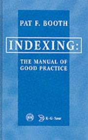 Cover of: Indexing the Manual of Good Practice: The Manual of Good Practice