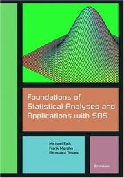 Cover of: Foundations of Statistical Analyses and Applications with SAS