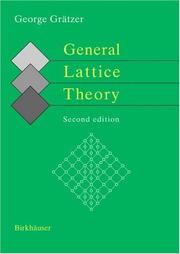 Cover of: General Lattice Theory