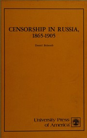 Cover of: Censorship in Russia, 1865-1905