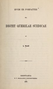 Cover of: Hvem er forfatter til digtet Querelae suedicae?