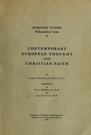 Cover of: Contemporary European thought and Christian faith by Albert Dondeyne