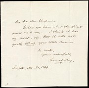 Cover of: [Letter to] My dear Mrs. Chapman by Samuel May