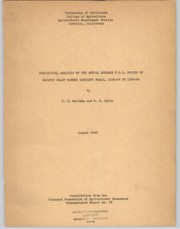 Cover of: Statistical analysis of the annual average f.o.b. prices of Pacific coast canned Bartlett pears, 1926-27 to 1939-40