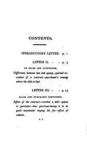 Cover of: A Series of Letters to a Man of Property on Sales, Purchases, Mortgages, Leases, Settlements and ...