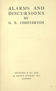 Cover of: Alarms and discursions. by Gilbert Keith Chesterton