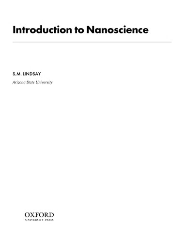 Introduction to nanoscience by S. M. Lindsay