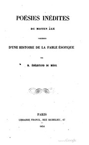 Cover of: Poésies inédites du moyen âge by 