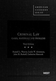 Cover of: Criminal law by by Russell L. Weaver ... [et al.].