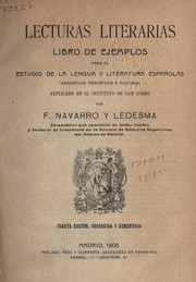 Cover of: Lecturas literarias libro de ejemplos para el estudio de la lengua y literatura españolas.