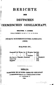 Cover of: Berichte der Deutschen Chemischen Gesellschaft