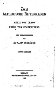 Cover of: Zwei altdeutsche Rittermaeren by neu herausgegeben von Edward Schröder