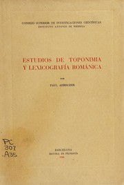 Cover of: Estudios de toponimia y lexicografía románica.