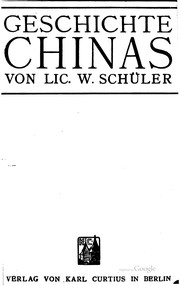 Cover of: Abriss der neueren geschichte Chinas by Wilhelm Schüler