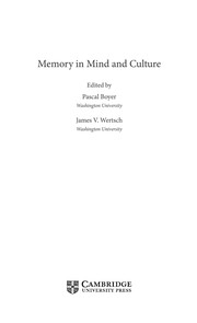 Cover of: Memory in mind and culture