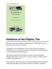 Cover of: Indolence of the filipino by José Rizal