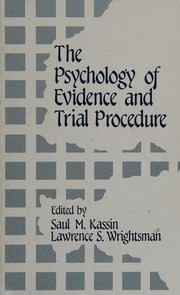 Cover of: The Psychology of evidence and trial procedure