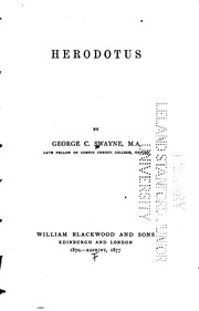 Cover of: Herodotus by George Carless Swayne