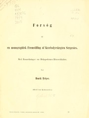 Cover of: Forsög til en monographisk fremstilling af kraebsdyrslaegten Sergestes. by Henrik Nikolai Krøyer