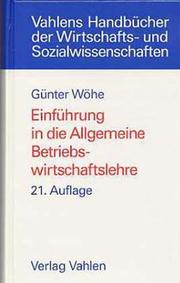 Cover of: Einführung in die Allgemeine Betriebswirtschaftslehre.