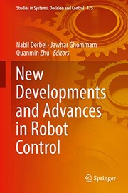 Cover of: New Developments and Advances in Robot Control